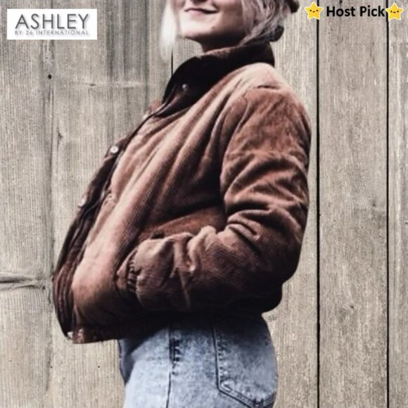 Ashley By 26 International Jackets & Blazers - ⛔️SOLD⛔️ ASHLEY BY 26 INTERNATIONAL Corduroy Puffer Full-zip Jacket Brown Size M